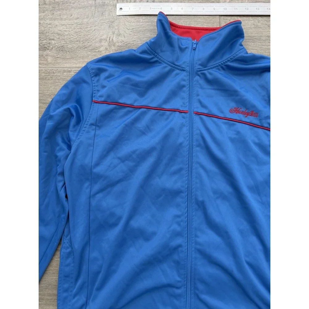 Hurley Royal Blue Zip Up Track Jacket With Red Trim Size Large *Read Description